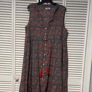 NATURAL LIFE Floral Button-Down Midi Dress